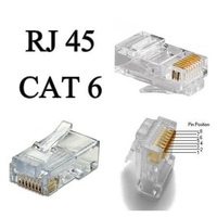 RJ45-UTP-CAT6 konektors 10gab ar maisiņu ZIP