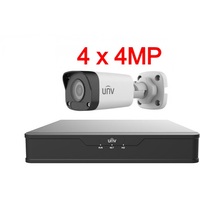 UNV 4MP 4-канальный комплект видеонаблюдения с PoE (NVR + 4 bullet камеры)