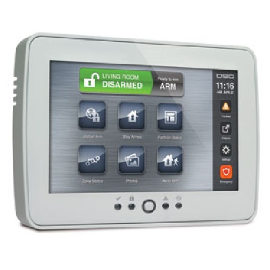 DSC PTK-5507 ~ Touchscreen tastatūra DSC (PowerSeries) apsardzes paneļiem