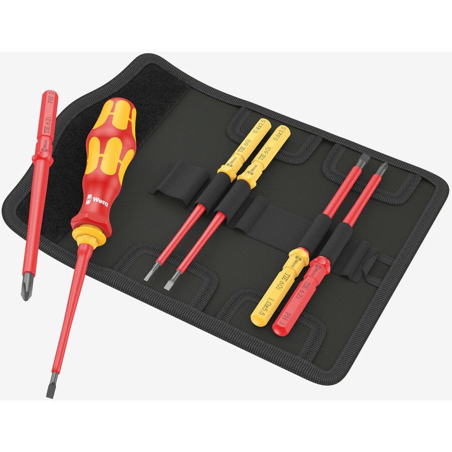 Wera Kraftform Kompakt VDE 7 Universal ~ Комплект отверток, изолированных по нормам VDE и сумкой (05006600001))