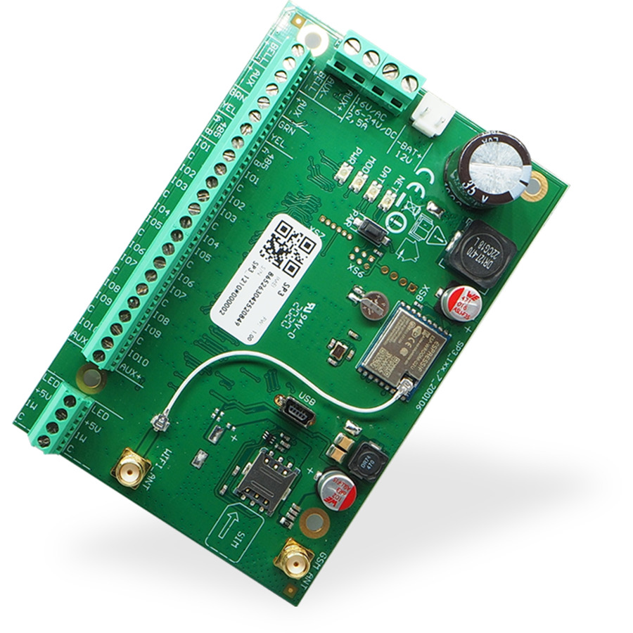 FLEXi SP3 ~ Охранная панель 10-64 программируемых терминала 8 районов 2 PGM (встроенный WiFi+GSM коммуникатор) Trikdis