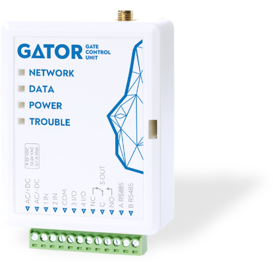 GV17 GATOR ~ LTE vārtu kontrolieris 997 lietotāji 2 IN, 2 I/O + releja izeja