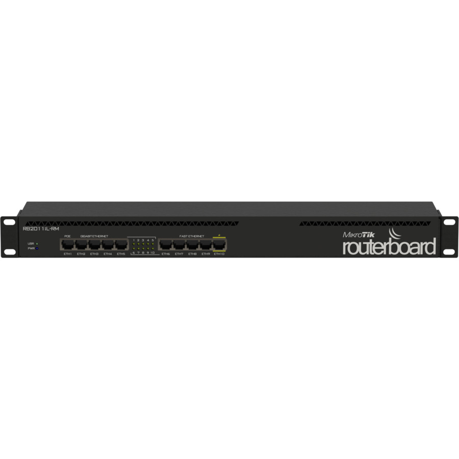 RB2011iL-RM ~ Rackmount 5FE + 5GE Маршрутизатор Passive-PoE (Ether10)