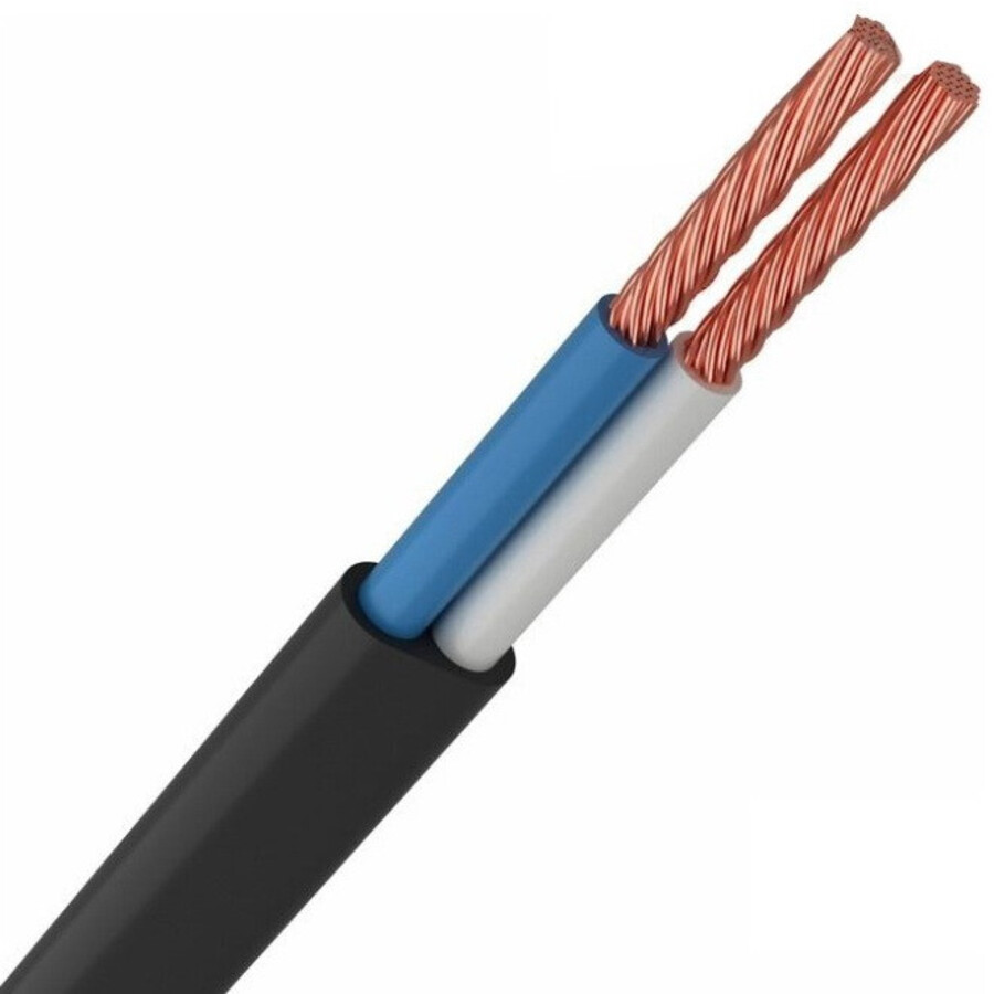 Elektrības kabelis melns 2*0.75 H03VVH2-F