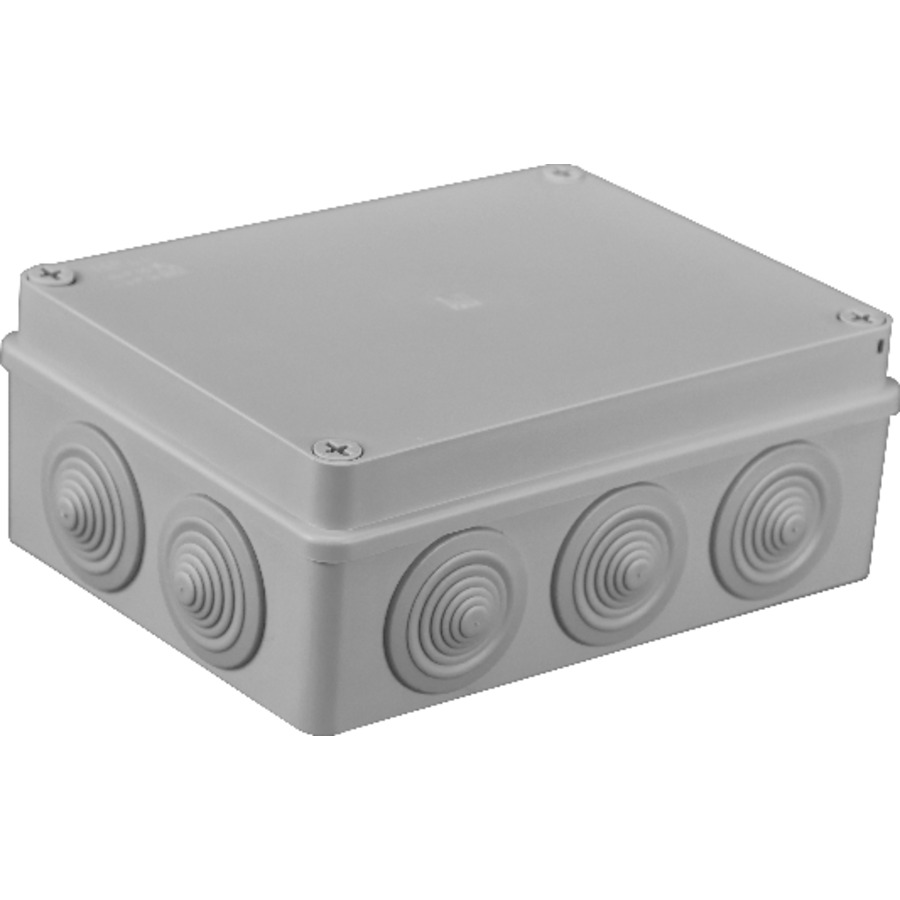 S-BOX 406 ~ Sadales kārba ar sānu gumijam pelēka IP65 190x140x70mm