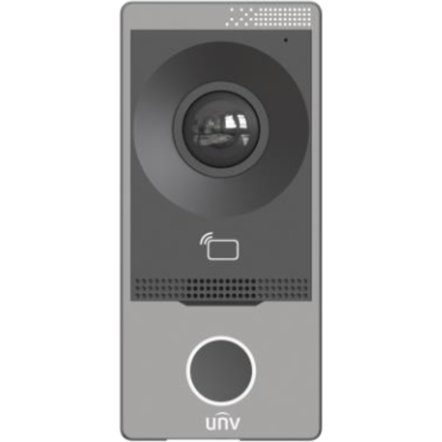 OEU-201B-HMK-W ~ UNV Ārējais IP/WiFi video domofona ieejas panelis ar PoE un MF 13.56MHz nolasītāju 2000 kartes virsapmetuma (Plastikāts)