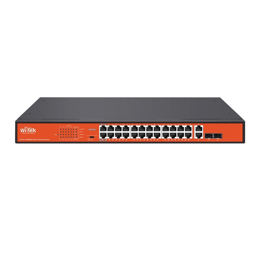 WI-PS526G V4 ~ PoE Коммутатор 24FE(PoE)+2GE(Uplink)+2SFP(PoE 250Вт)