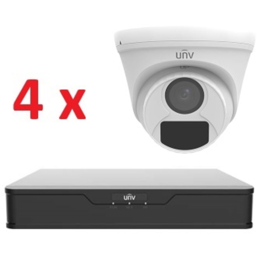 UNV 2MP AHD videonovērošanas komplekts (XVR + 4 kupola kameras)