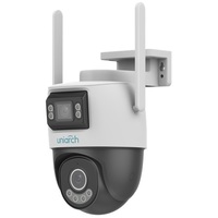 UHO P2S-M33F34 ~ Uniarch WiFi/IP kamera ar diviem objektiviem 3MP 4mm / 3MP 2.8mm (IR + WHITE LED) / Atbalsta UNV NVR