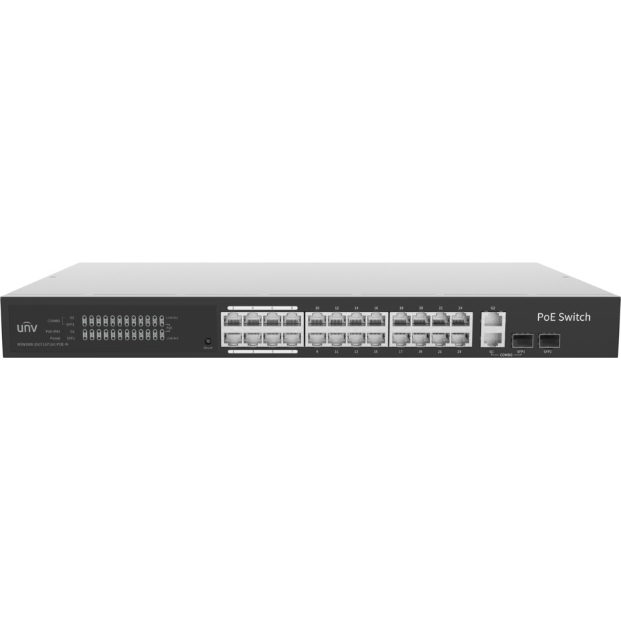NSW3000-25GT1GP1GC-POE-IN ~ Pārvaldāms PoE komutators 24GE(PoE)+1GE(Uplink)+1GE(Combo/SFP)(PoE 370W)