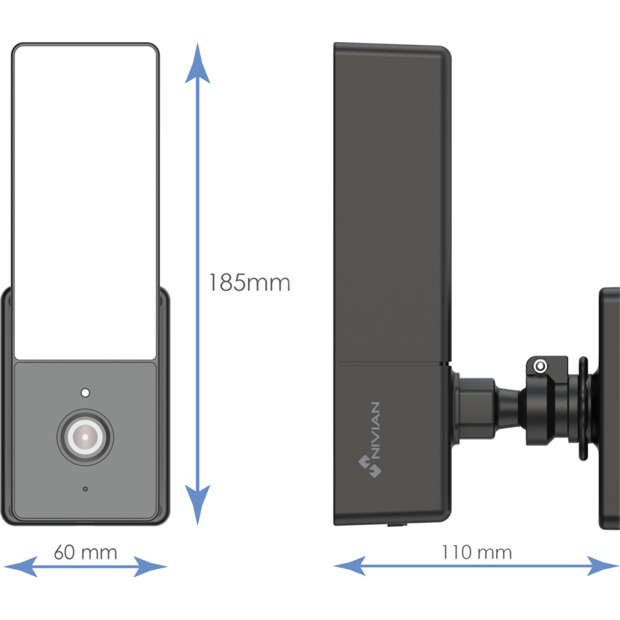 NVS-IPC-L2 ~ Nivian WiFi kamera ar prožektoru 3MP 3.6mm (Tuya APP)