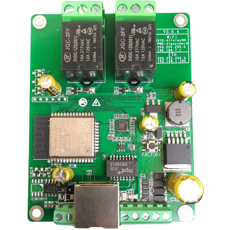 DT-R002 ~ IP/WIFI 2 kanalu releja plate NVR videoreģistrātoriem