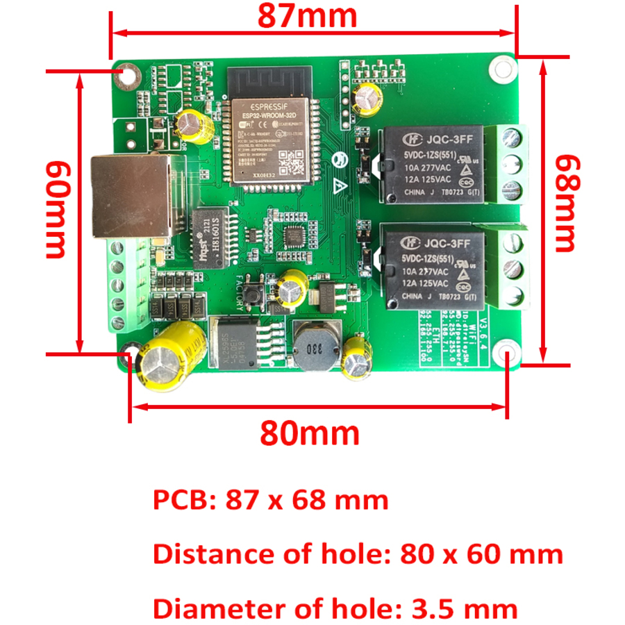 DT-R002 ~ IP/WIFI 2 kanalu releja plate NVR videoreģistrātoriem