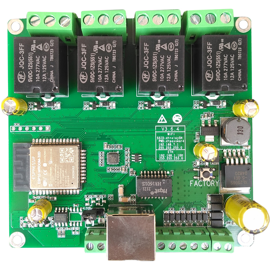 DT-R004 ~ IP/WIFI/CAN 4-х канальная релейная плата для NVR видеорегистраторов