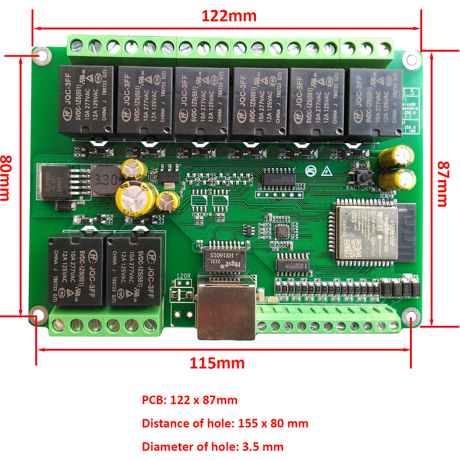 DT-R008 ~ IP/WIFI 8 kanalu releja plate NVR videoreģistrātoriem