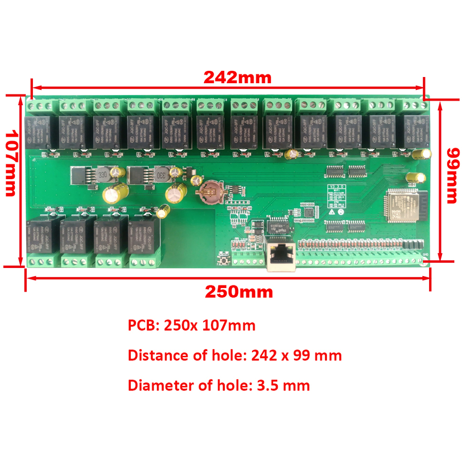 DT-R016 ~ IP/WIFI/CAN 16-и канальная релейная плата для NVR видеорегистраторов