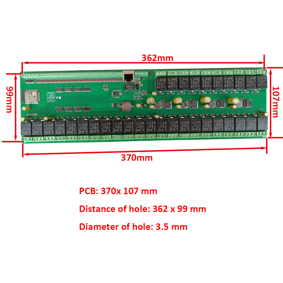 DT-R032 ~ IP/WIFI/CAN 32 kanalu releja plate NVR videoreģistrātoriem