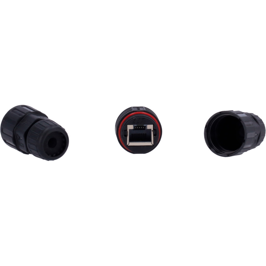 CON-RJ45-IP68 ~ RJ45 CAT6 Savienotājs IP68 MELNS