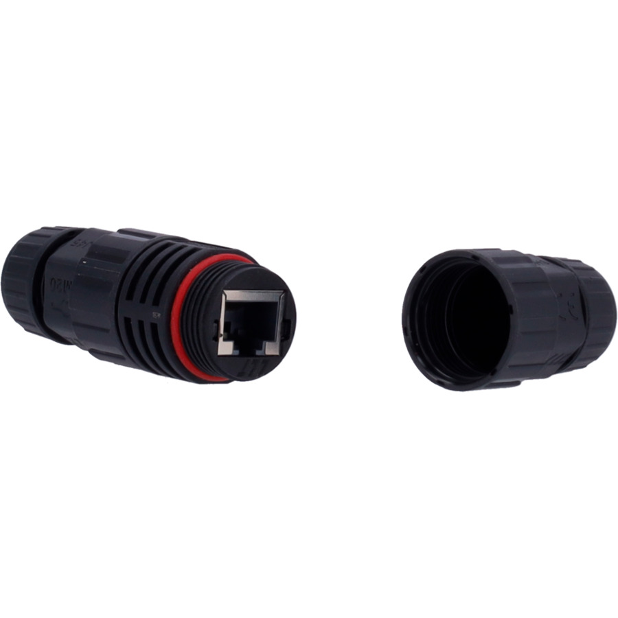 CON-RJ45-IP68 ~ RJ45 CAT6 Savienotājs IP68 MELNS