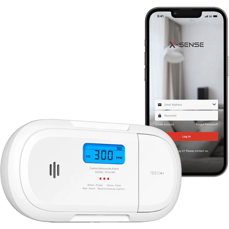 XC04-WX ~ X-sense беспроводной автономный датчик угарного (CO) газа с WiFi и 868МГц (батарейка 1год)