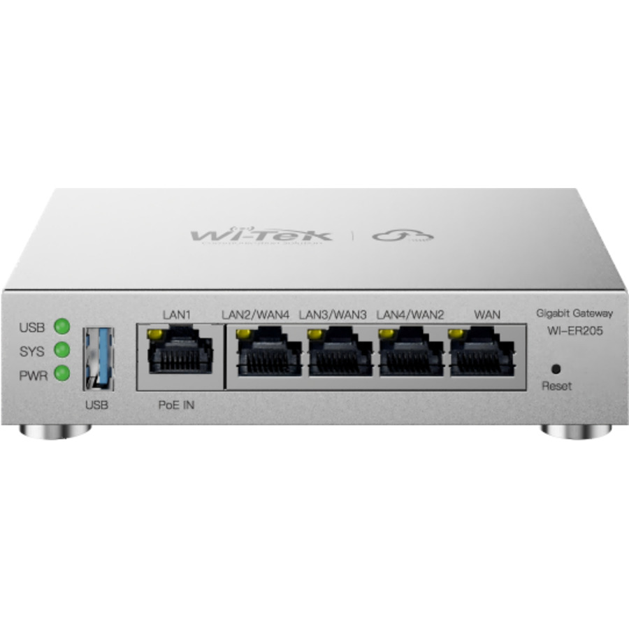 WI-ER205 ~ Gigabit PoE maršrutētājs ar magnētisko pamatni 1GE(PoE-IN/LAN)+3GE(WAN/LAN)+1GE(WAN)