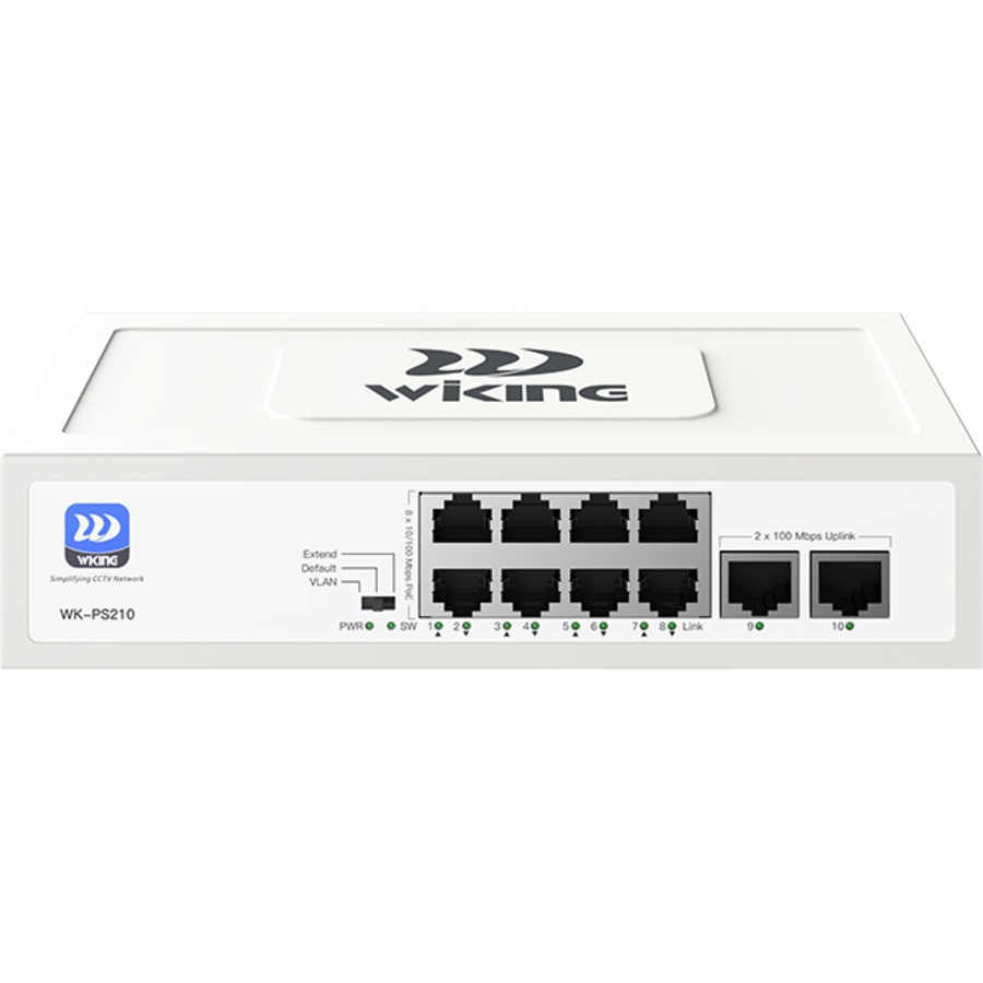 WK-PS210 ~ PoE Komutators 8FE(PoE)+2FE(Uplink)(PoE 76W)
