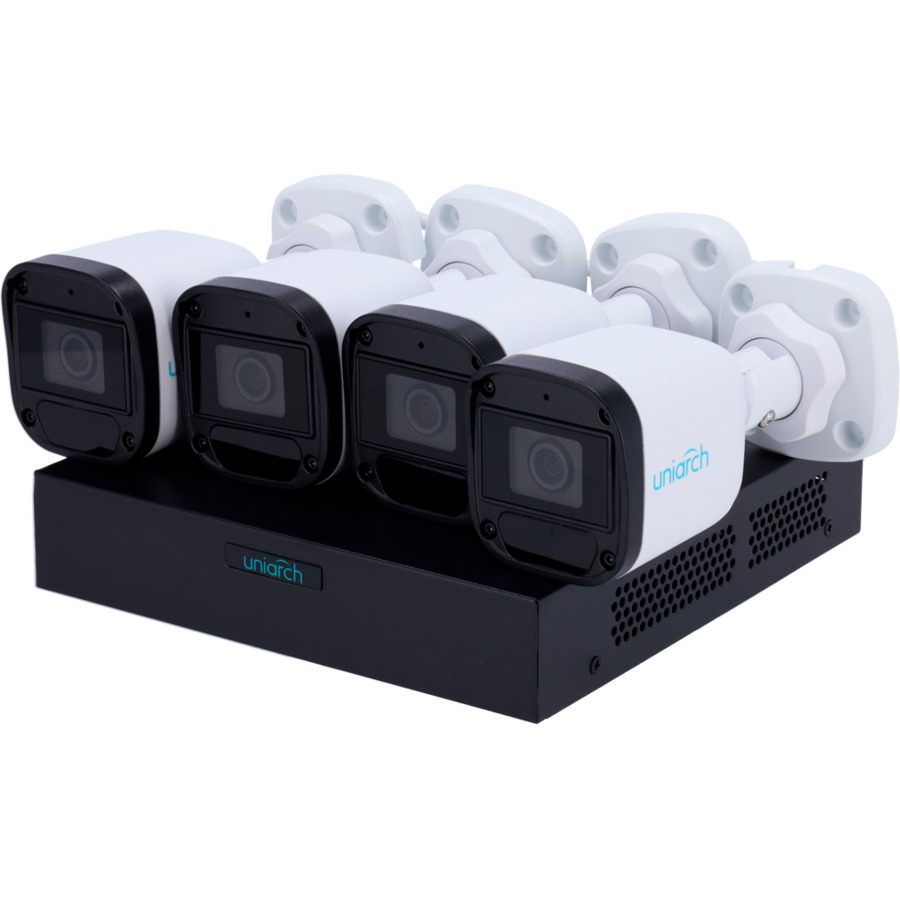 Uniarch 2MP комплект IP видеонаблюдения с PoE (NVR 8 каналов + 4 bullet камеры)