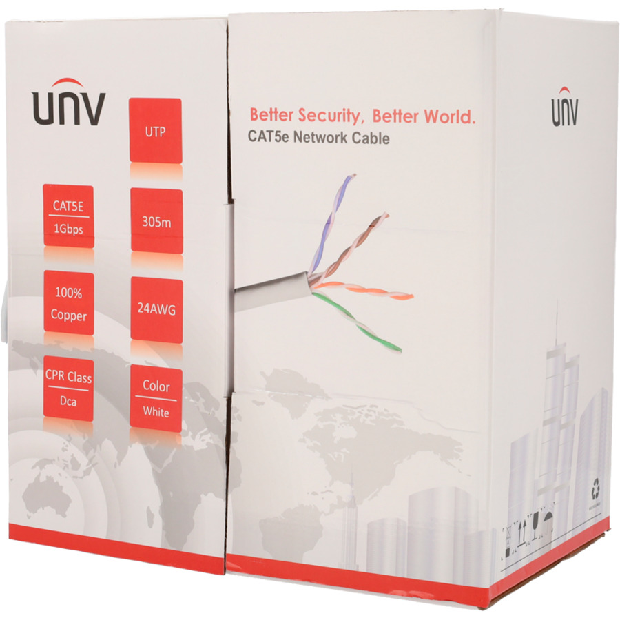 UV-UTP5E-300-BC24AW G-DCA-B-W ~ Tīkla kabelis UNV UTP Cat5E CPR DCA (Cu)