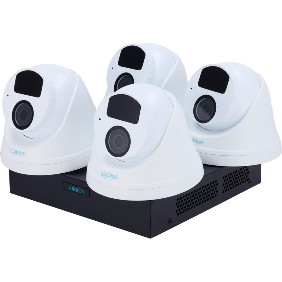 Uniarch 2MP комплект IP видеонаблюдения с PoE (NVR 8 каналов + 4 купольные камеры)