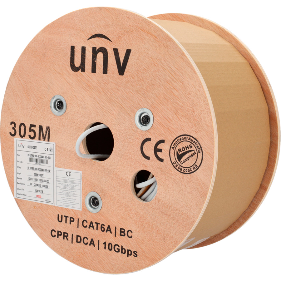 UV-UTP6A-300-BC23AWG-DCA-R-W ~ UNV сетевой кабель Cat6 UTP (Cu)