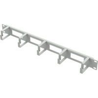 Rack 19" 1U kabeļu organizators 5 metāla gredzeni PELĒKS