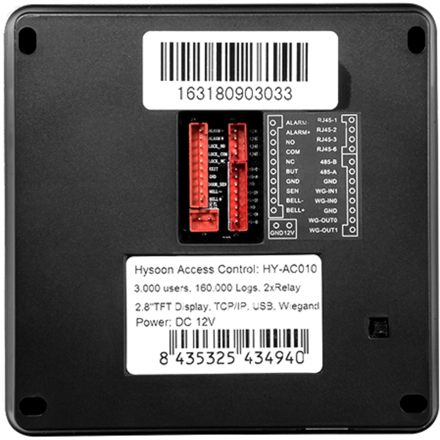 HY-AC010 ~ Автономный контроллер с EM 125кГц считывателем, шифратором и сканером отпечатков пальцев 3000 пользователей 12в