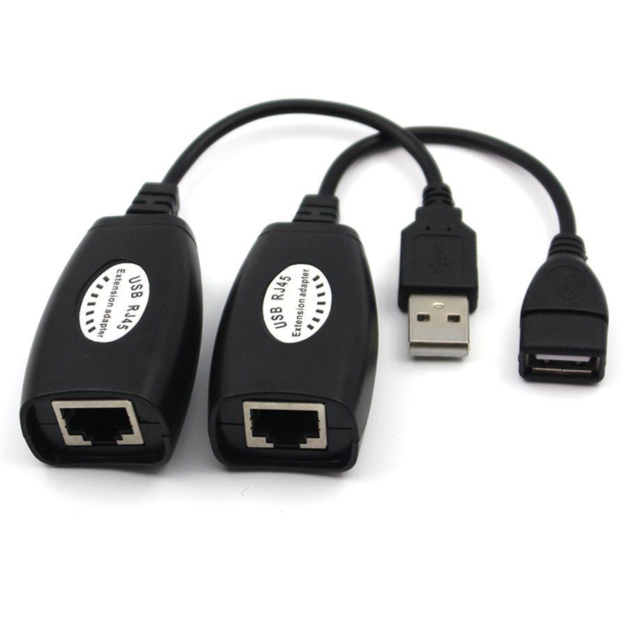 VC332 ~ USB RJ45 LAN pagarinātājs MELNS
