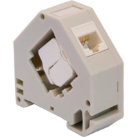 KS6A-UTP-TL180-DIN ~ UTP Cat6A KEYSTONE ar DIN-Rail adapteri